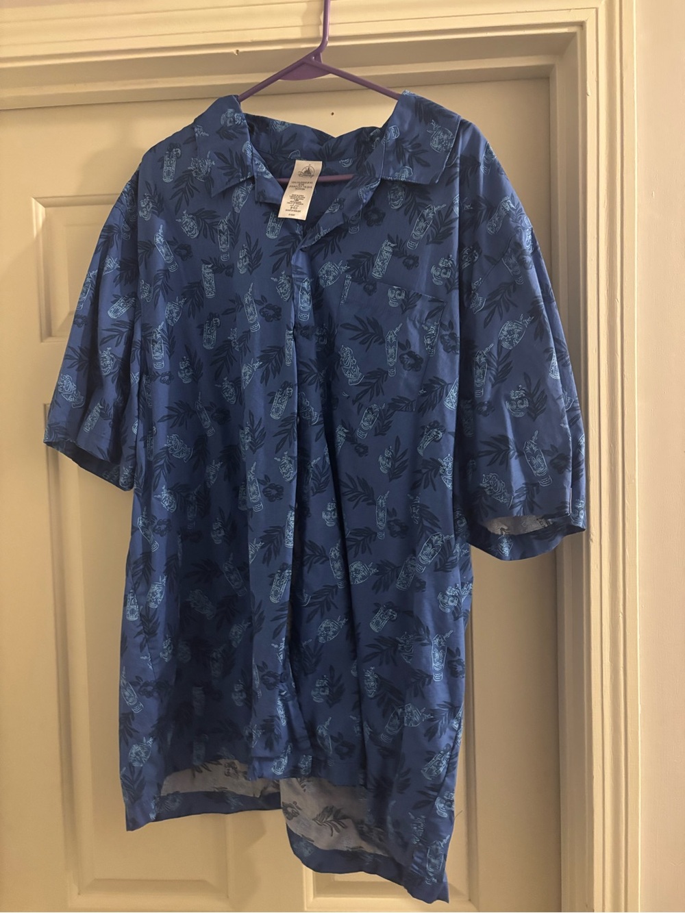 Disney Parks Trader Sam’s Blue Print Button Down Shirt